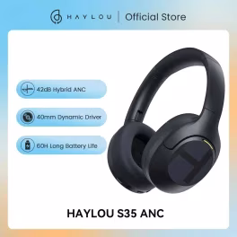 HAYLOU S35 ANC Sem Fio Bluetooth 5.2 Fones De Ouvido 42dB Over-ear Cancelamento de RuĂdo Headsets 40mm Driver 60H Playtime Fones De Ouvido