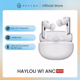 HAYLOU W1 ANC Auriculares True Wireless Bluetooth 5.3, Som Hi-Fi Premium, autonomia de bateria de 35 horas, auscultadores sem fios, 45dB ANC