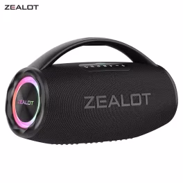 ZEALOT-Alto-falante Bluetooth sem fio poderoso, alça portátil, festa, acampamento, luz colorida RGB, S97, 80W
