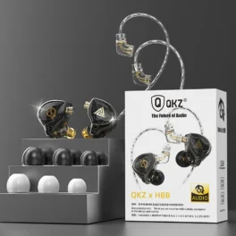 QKZ-X HBB HiFi IEMs No Fone De Ouvido, 10mm, Diafragma Revestido De Titânio, Fones De Ouvido Bass, Cancelamento De Ruído Monitor De Auscultadores, Esporte Headset