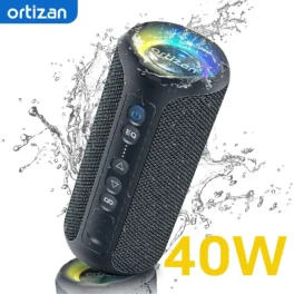 Ortizan 40W Alto-falantes portáteis Bluetooth 5.3 Bass Subwoofer Sem Fio IPX7 À Prova D ‘Água TWS Alto-falantes de Viagem Ao Ar Livre Suporrt TF/AUX